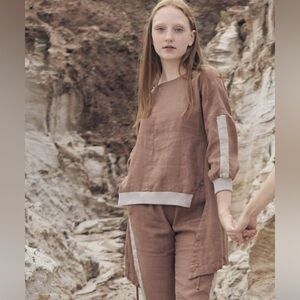 Luel Linenwear Top Casual3/4 sleeve brand new in Sand color 38 EU 6 US